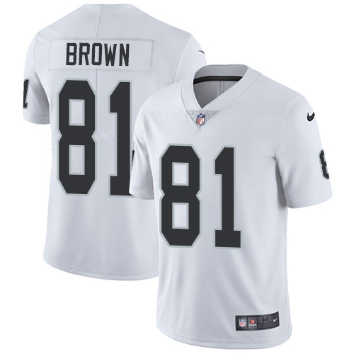 Las Vegas Raiders #81 Tim Brown White Men's Stitched Vapor Untouchable Limited Jersey Men's cheap jerseys for sale - CheapJerseys.Shop