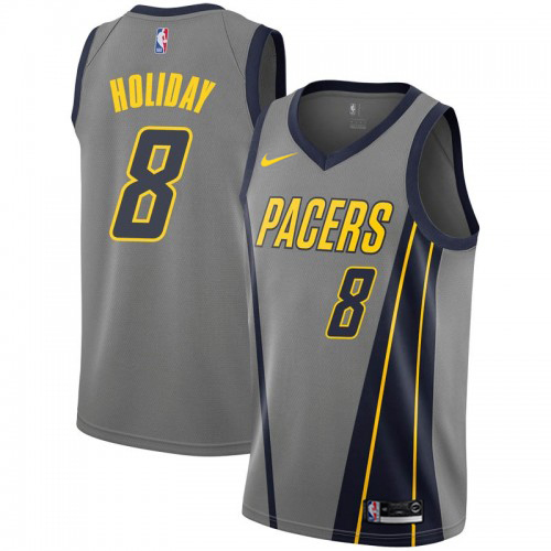 Indiana Pacers #8 Justin Holiday Gray Womens Swingman City Edition 2018/19 Jersey Womens cheap jerseys for sale - CheapJerseys.Shop