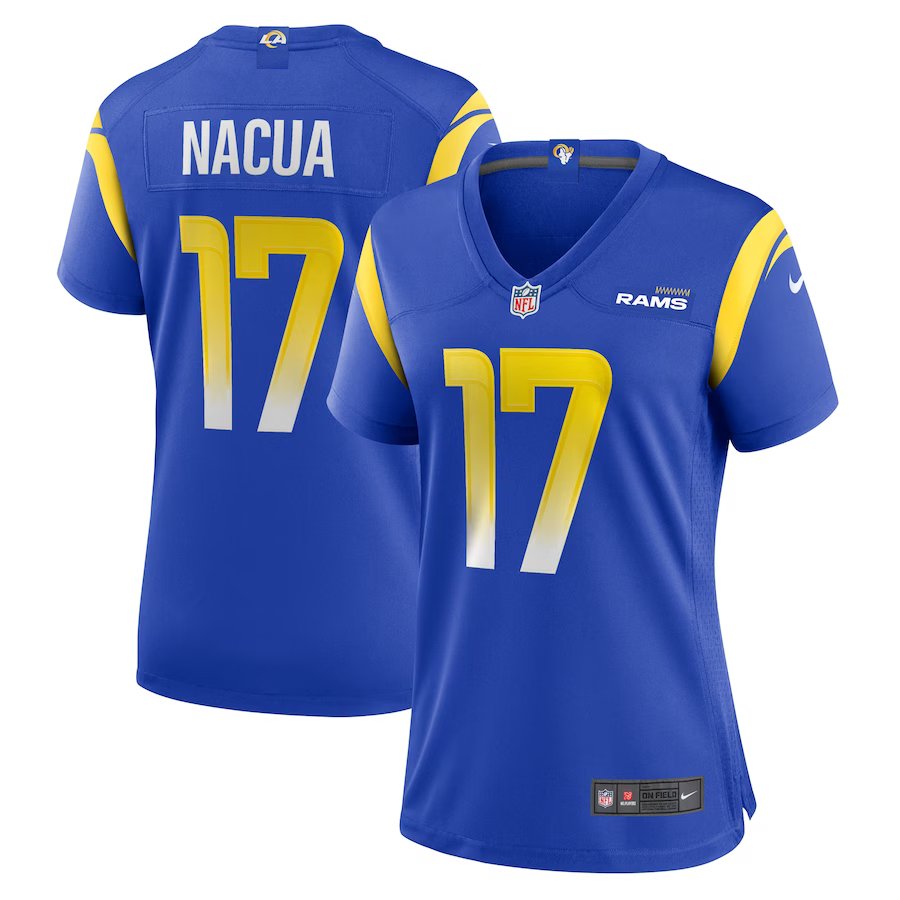 Los Angeles Rams #17 Puka Nacua Women's Game Jersey - Royal cheap jerseys for sale - CheapJerseys.Shop