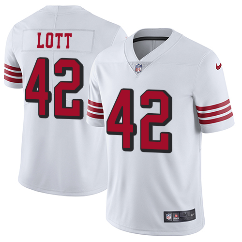 San Francisco 49ers #42 Ronnie Lott White Rush Youth Stitched Vapor Untouchable Limited Jersey Youth cheap jerseys for sale - CheapJerseys.Shop