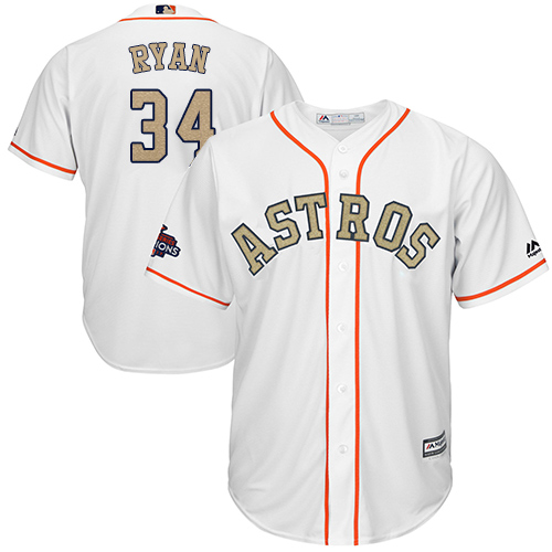 Houston Astros #34 Nolan Ryan White 2018 Gold Program Cool Base Stitched Youth Jersey Youth cheap jerseys for sale - CheapJerseys.Shop