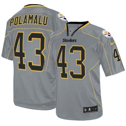 Steelers #43 Troy Polamalu Lights Out Grey Youth Stitched Elite Jersey cheap jerseys for sale - CheapJerseys.Shop