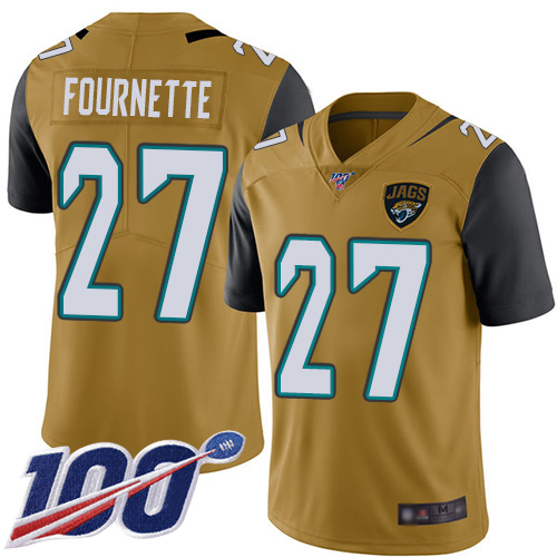 Jaguars #27 Leonard Fournette Gold Men's Stitched Limited Rush 100th Season Jersey cheap jerseys for sale - CheapJerseys.Shop