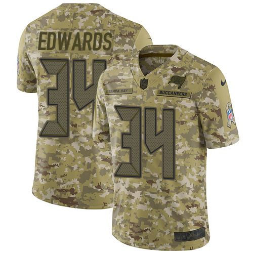 Tampa Bay Buccaneers #34 Mike Edwards Camo Men's Stitched Limited 2018 Salute To Service Jersey Men's cheap jerseys for sale - CheapJerseys.Shop