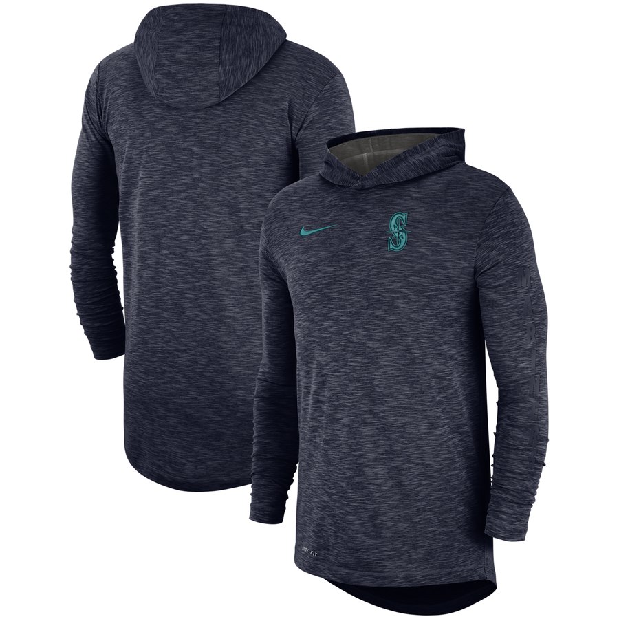Seattle Mariners Performance Slub Pullover Hoodie Navy cheap jerseys for sale - CheapJerseys.Shop