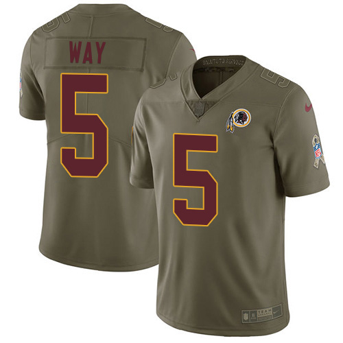 Washington Commanders #5 Tress Way Olive Men's Stitched Limited 2017 Salute To Service Jersey Men's cheap jerseys for sale - CheapJerseys.Shop