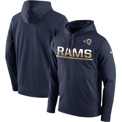 Men's Los Angeles Rams Navy Sideline Circuit Pullover Performance Hoodie cheap jerseys for sale - CheapJerseys.Shop