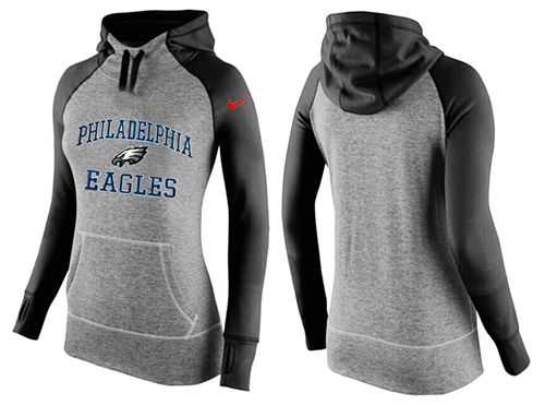 Women's Philadelphia Eagles Performance Hoodie Grey & Black_2 cheap jerseys for sale - CheapJerseys.Shop