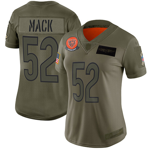 Chicago Bears #52 Khalil Mack Camo Women's Stitched Limited 2019 Salute to Service Jersey Womens cheap jerseys for sale - CheapJerseys.Shop