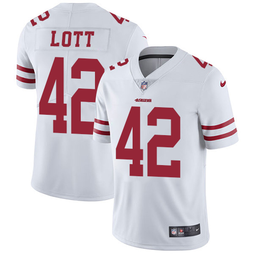 San Francisco 49ers #42 Ronnie Lott White Men's Stitched Vapor Untouchable Limited Jersey Men's cheap jerseys for sale - CheapJerseys.Shop