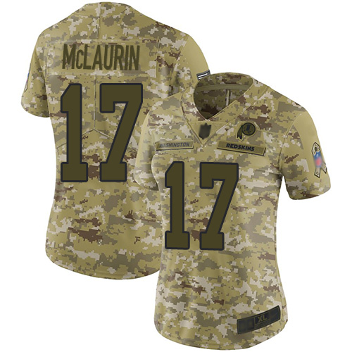 Commanders #17 Terry McLaurin Camo Women's Stitched Limited 2018 Salute To Service Jersey cheap jerseys for sale - CheapJerseys.Shop