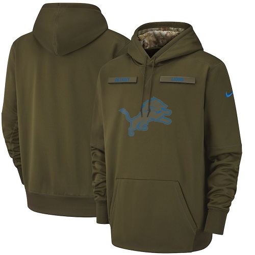 Youth Detroit Lions Olive Salute To Service Sideline Therma Performance Pullover Hoodie cheap jerseys for sale - CheapJerseys.Shop