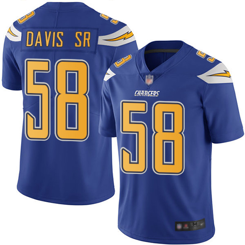 Los Angeles Chargers #58 Thomas Davis Sr Electric Blue Men's Stitched Limited Rush Jersey Men's cheap jerseys for sale - CheapJerseys.Shop