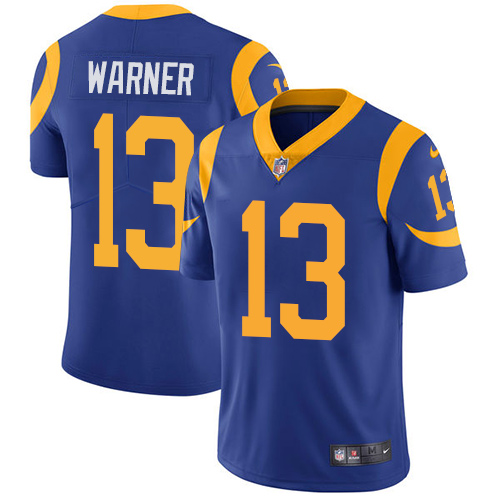 Los Angeles Rams #13 Kurt Warner Royal Blue Alternate Men's Stitched Vapor Untouchable Limited Jersey Men's cheap jerseys for sale - CheapJerseys.Shop
