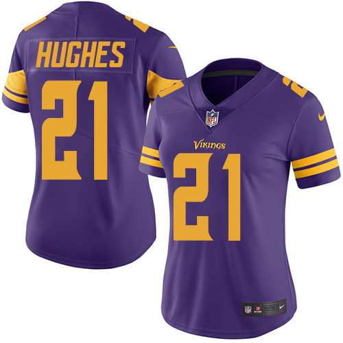 Minnesota Vikings #21 Mike Hughes Purple Women's Stitched Limited Rush Jersey Womens cheap jerseys for sale - CheapJerseys.Shop