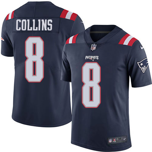 New England Patriots #8 Jamie Collins Sr Navy Blue Men's Stitched Limited Rush Jersey Men's cheap jerseys for sale - CheapJerseys.Shop