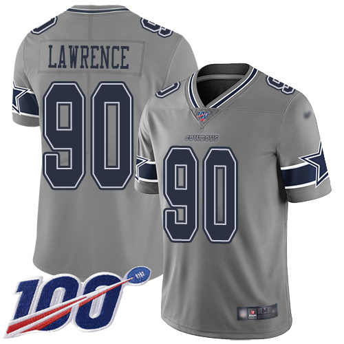 Cowboys #90 Demarcus Lawrence Gray Men's Stitched Limited Inverted Legend 100th Season Jersey cheap jerseys for sale - CheapJerseys.Shop