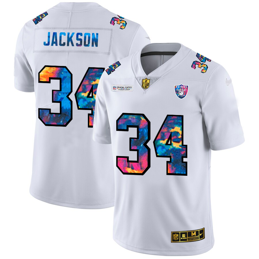 Las Vegas Raiders #34 Bo Jackson Men's White Multi-Color 2020 Crucial Catch Limited Jersey cheap jerseys for sale - CheapJerseys.Shop