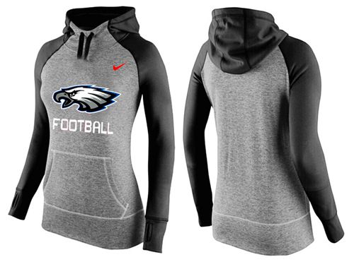 Women's Philadelphia Eagles Performance Hoodie Grey & Black_1 cheap jerseys for sale - CheapJerseys.Shop