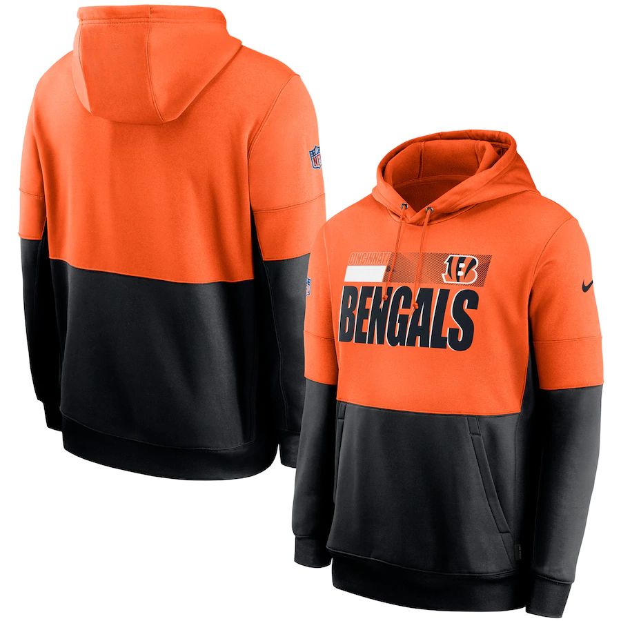 Cincinnati Bengals Sideline Impact Lockup Performance Pullover Hoodie Orange Black cheap jerseys for sale - CheapJerseys.Shop