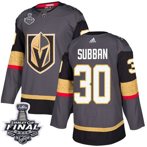 Golden Vegas Golden Knights #30 Malcolm Subban Grey Home Authentic 2018 Stanley Cup Final Stitched Jersey Men's cheap jerseys for sale - CheapJerseys.Shop