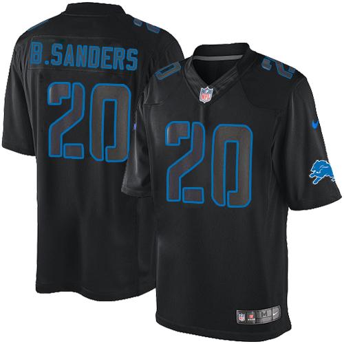 Lions #20 Barry Sanders Black Men's Stitched Impact Limited Jersey cheap jerseys for sale - CheapJerseys.Shop