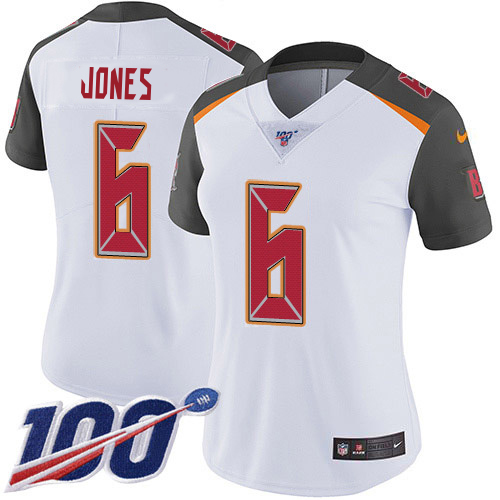 Buccaneers #6 Julio Jones White Women's Stitched 100th Season Vapor Untouchable Limited Jersey cheap jerseys for sale - CheapJerseys.Shop