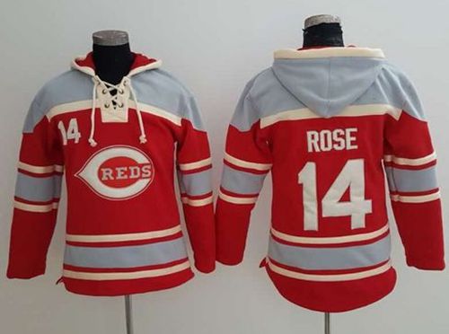 Reds #14 Pete Rose Red Sawyer Hooded Sweatshirt Hoodie cheap jerseys for sale - CheapJerseys.Shop