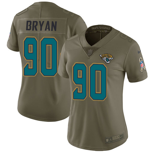 Jacksonville Jaguars #90 Taven Bryan Olive Women's Stitched Limited 2017 Salute to Service Jersey Womens cheap jerseys for sale - CheapJerseys.Shop