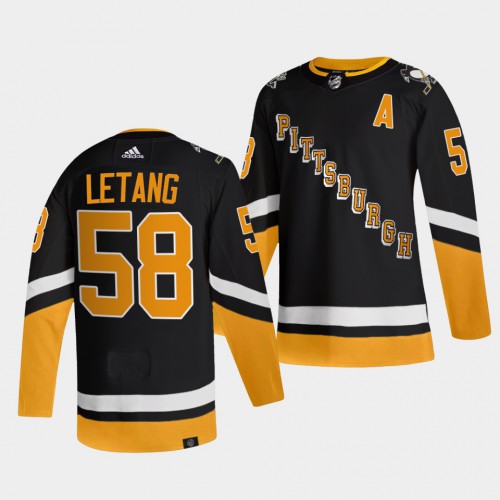 Pittsburgh Penguins #58 Kris Letang Men's 2021-22 Alternate Authentic Jersey - Black Men's cheap jerseys for sale - CheapJerseys.Shop