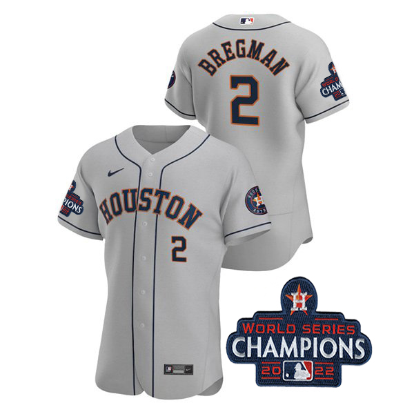 Houston Astros #2 Alex Bregman Men's 150th Anniversary 2022 World Series Authentic Jersey - Gray cheap jerseys for sale - CheapJerseys.Shop