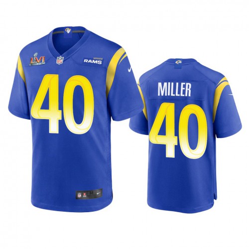 Los Angeles Los Angeles Rams #40 Von Miller Men's Super Bowl LVI Patch Game Jersey - Royal Men's cheap jerseys for sale - CheapJerseys.Shop