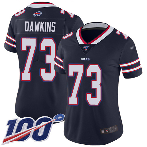 Bills #73 Dion Dawkins Navy Women's Stitched Limited Inverted Legend 100th Season Jersey cheap jerseys for sale - CheapJerseys.Shop