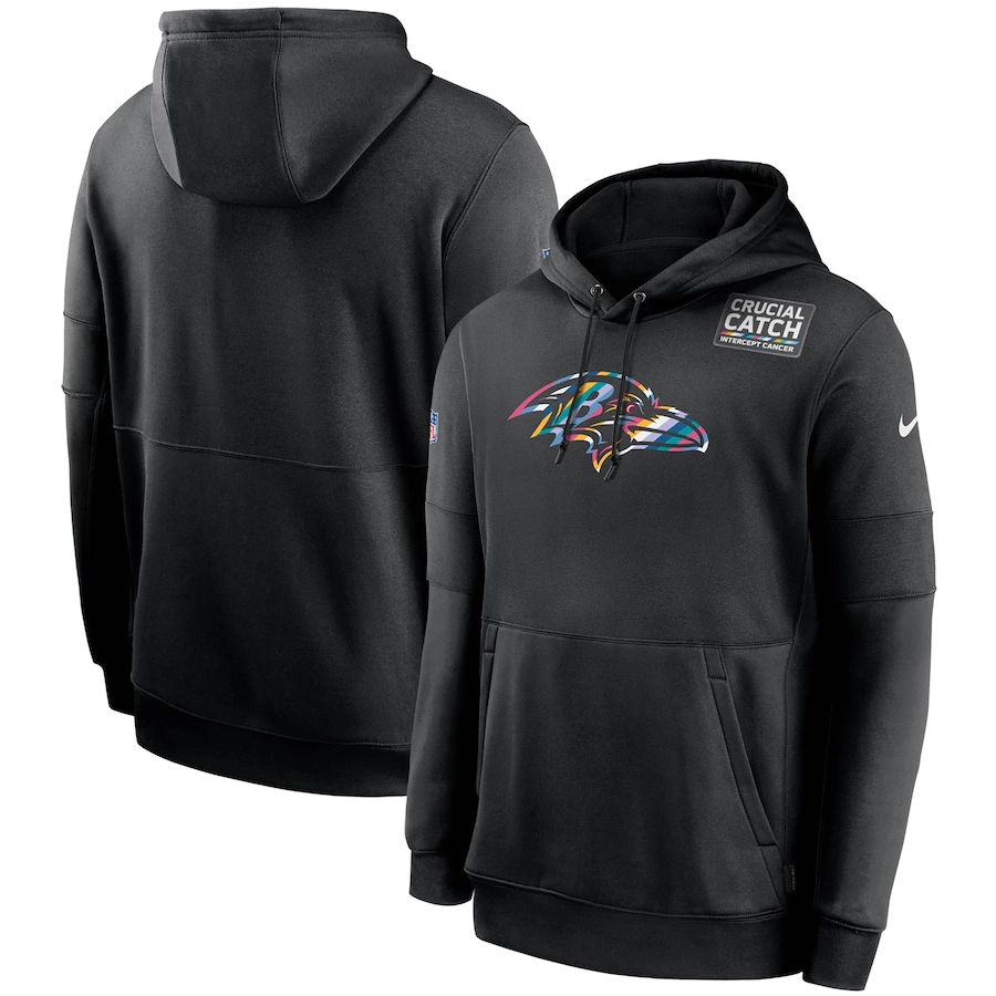Baltimore Ravens 2020 Crucial Catch Sideline Performance Pullover Hoodie Black cheap jerseys for sale - CheapJerseys.Shop
