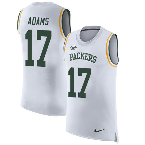 Packers #17 Davante Adams White Men's Stitched Limited Rush Tank Top Jersey cheap jerseys for sale - CheapJerseys.Shop