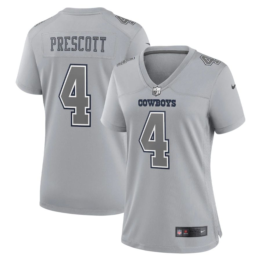 Dallas Cowboys #4 Dak Prescott Women's Gray Atmosphere Fashion Game Jersey cheap jerseys for sale - CheapJerseys.Shop