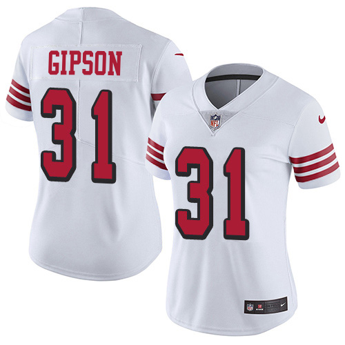 49ers #31 Tashaun Gipson White Rush Women's Stitched Vapor Untouchable Limited Jersey cheap jerseys for sale - CheapJerseys.Shop