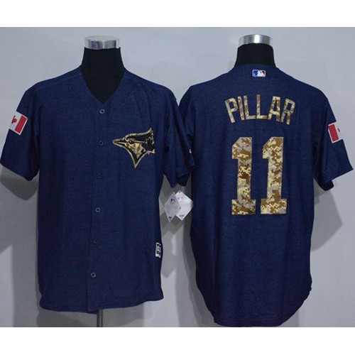 Toronto Blue Jays #11 Kevin Pillar Denim Blue Salute to Service Stitched Jersey Men's cheap jerseys for sale - CheapJerseys.Shop