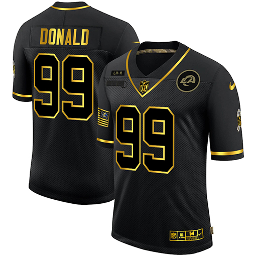 Los Angeles Rams #99 Aaron Donald Men's 2020 Salute To Service Golden Limited Jersey Black cheap jerseys for sale - CheapJerseys.Shop