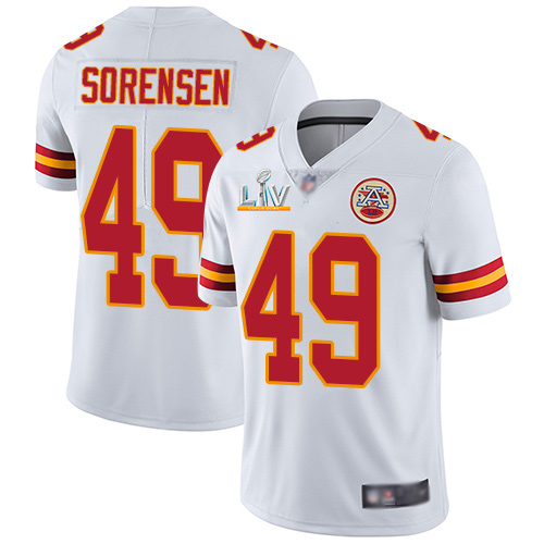Kansas City Chiefs #49 Daniel Sorensen White Men's Super Bowl LV Bound Stitched Vapor Untouchable Limited Jersey Men's cheap jerseys for sale - CheapJerseys.Shop