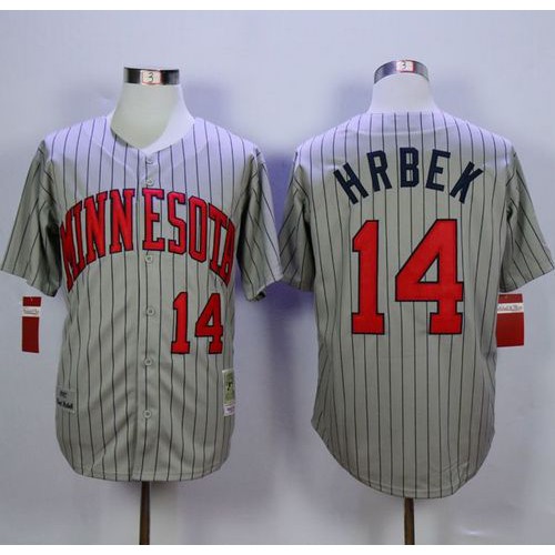 Mitchell And Ness 1987 Minnesota Twins #14 Kent Hrbek Grey Throwback Stitched Jersey Men's cheap jerseys for sale - CheapJerseys.Shop