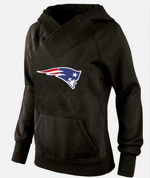 Women's New England Patriots Logo Pullover Hoodie Black cheap jerseys for sale - CheapJerseys.Shop