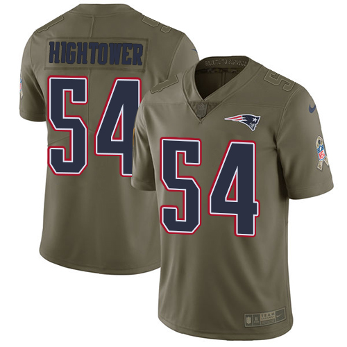 New England Patriots #54 Dont'a Hightower Olive Men's Stitched Limited 2017 Salute To Service Jersey Men's cheap jerseys for sale - CheapJerseys.Shop