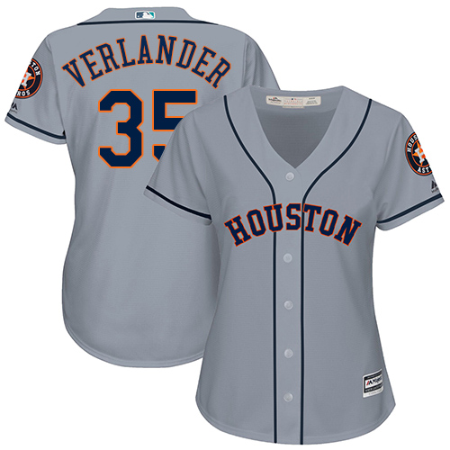 Houston Astros #35 Justin Verlander Grey Road Women's Stitched Jersey Womens cheap jerseys for sale - CheapJerseys.Shop