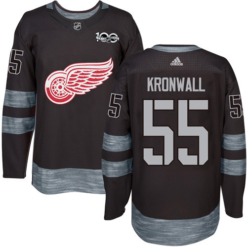 Detroit Red Wings #55 Niklas Kronwall Black 1917-2017 100th Anniversary Stitched Jersey Men's cheap jerseys for sale - CheapJerseys.Shop