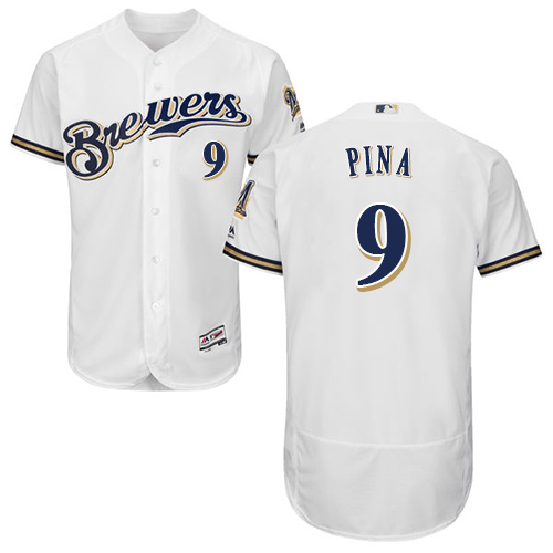 Milwaukee Brewers #9 Manny Pina White Flexbase Authentic Collection Stitched Jersey Men's cheap jerseys for sale - CheapJerseys.Shop