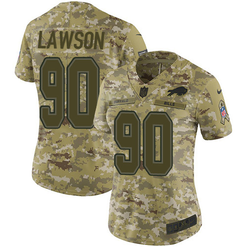 Buffalo Bills #90 Shaq Lawson Camo Women's Stitched Limited 2018 Salute to Service Jersey Womens cheap jerseys for sale - CheapJerseys.Shop
