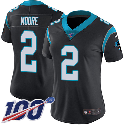 Panthers #2 DJ Moore Black Team Color Women's Stitched 100th Season Vapor Untouchable Limited Jersey cheap jerseys for sale - CheapJerseys.Shop