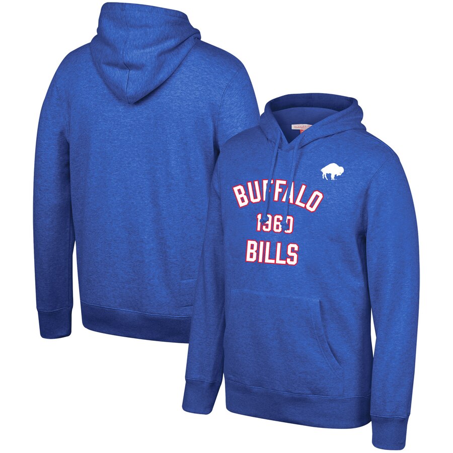 Buffalo Bills Mitchell & Ness Team History Pullover Hoodie Blue cheap jerseys for sale - CheapJerseys.Shop