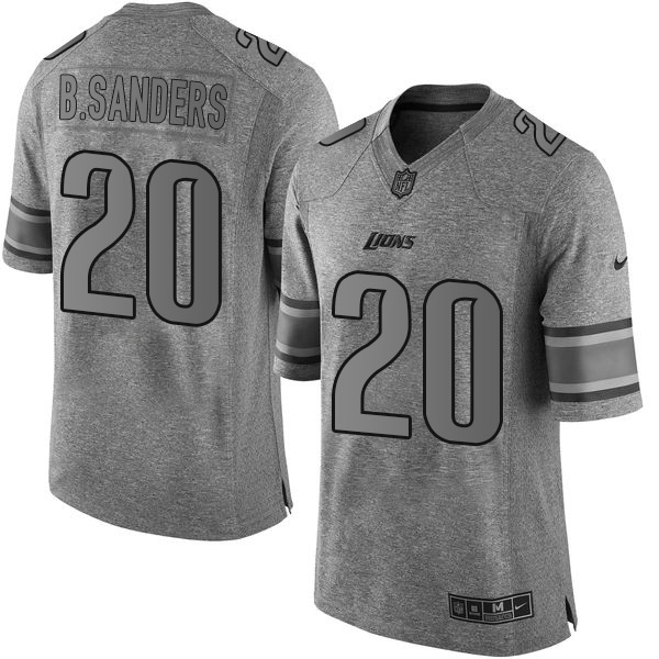 Lions #20 Barry Sanders Gray Men's Stitched Limited Gridiron Gray Jersey cheap jerseys for sale - CheapJerseys.Shop